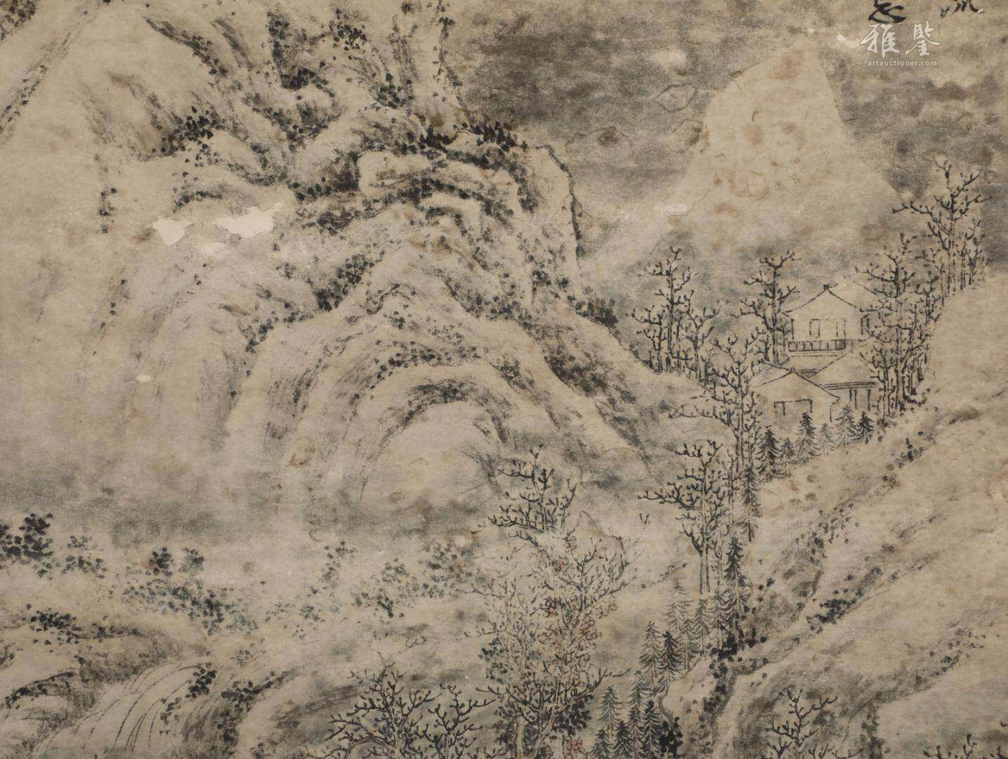 文徵明 茅屋讀書圖